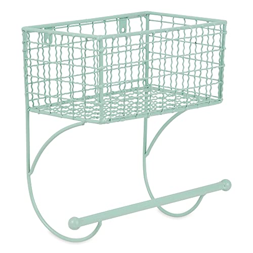 DII Rustic Farmhouse Bathroom Décor, Metal Storage, Small Towel Bar, Aqua - color: Aqua, size: Small Towel Bar