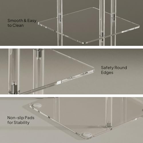 Aquiver Acrylic Vertical Shoe Rack - Free Standing Shoe Rack 7 Tier Shoe Storage Organizer Narrow Shoe Rack for Small Spaces, Entryways, Living Rooms, Bedrooms, 11'' L x 11'' W x 41.7'' H
