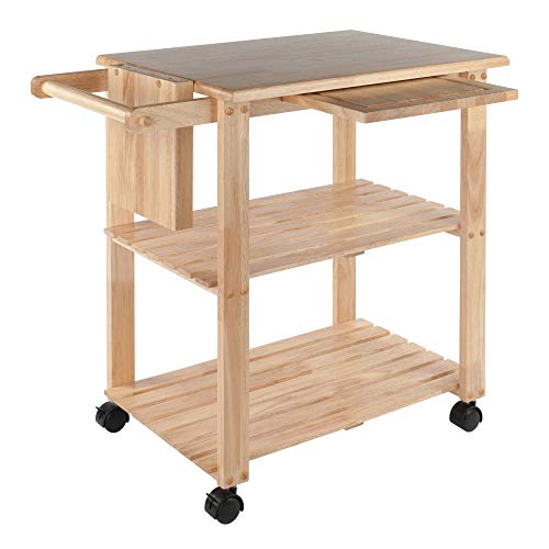 Winsome Mario Kitchen Cart | Rolling Utility & Serving Cart with Wheels for Snacks, Drinks, Kitchen Essentials, Storage & Organization for Home, Apartment