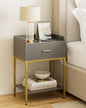 Nightstand,3-Tier Modern Night Stand,Bedside Table with Storage Drawer and Shelf,Small Side Table for Bedroom,Living Room,Gray - color: Grey