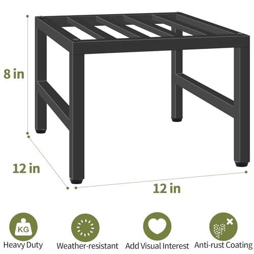 Plant Stand Indoor Outdoor, Heavy Duty Wrought Iron Pedestal Stands 3 Pack | Metal Plant Stand for Indoor Outdoor, Sturdy Low Flower Stand Display Planter Shelf, Black