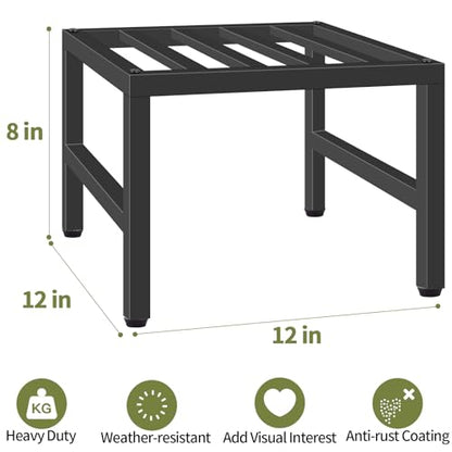 Plant Stand Indoor Outdoor, Heavy Duty Wrought Iron Pedestal Stands 3 Pack | Metal Plant Stand for Indoor Outdoor, Sturdy Low Flower Stand Display Planter Shelf, Black