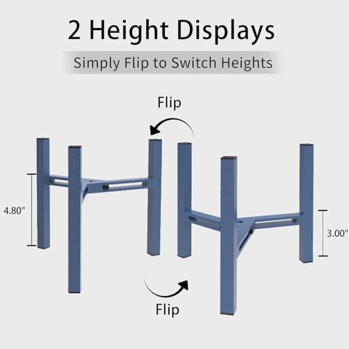 Adjustable Desktop Plant Stand Indoor, Metal Plant Shelf Fits 5.1-7.45" Pots for Succulents, Bonsai & Office (Without Pots) - color: Blue
