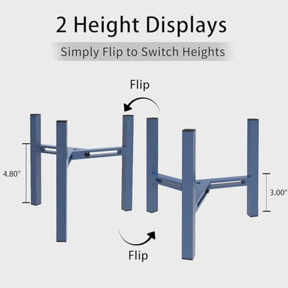 Adjustable Desktop Plant Stand Indoor, Metal Plant Shelf Fits 5.1-7.45" Pots for Succulents, Bonsai & Office (Without Pots) - color: Blue
