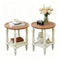 BERRYMERRY 18.5" 2-Tier French Country End Table with Tray Top Set of 2, White Round Side Table for Living Room Small Spaces, No Tool Assembly - color: Tray Top 2pcs