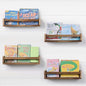 Nursery Room Shelves Set of 4, Wood Floating Book Shelves for Kids Room, Baby Book Shelf for Nursery, Kitchen Spice Rack (Carbonized) - color: Carbonized