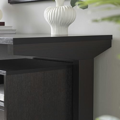 47.25" Home Office Desk with Rolling File Cabinet, Modern Computer Desk with 2 Drawers & Open Shelf, Executive Writing Desk for Workstation, Espresso
