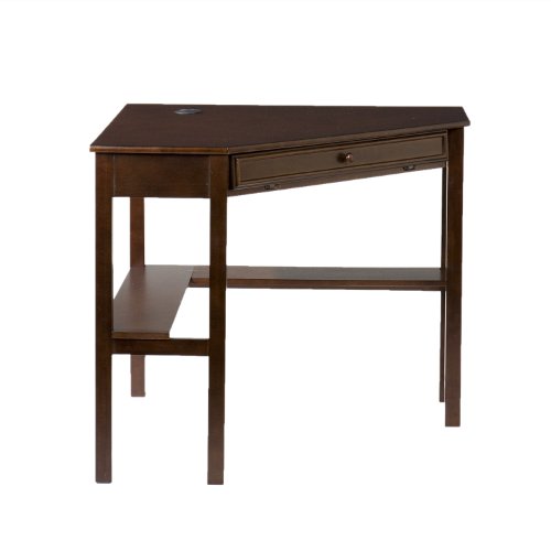 SEI Furniture - Wardboro Corner Computer Desk - Espresso - Transitional Design, Brown Finish - Ideal for Home Office, Bedroom (HO6644) - color: Espresso