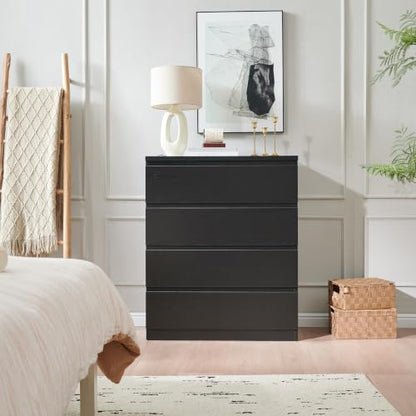 Nightstand with Drawers, Bedside Table with Drawers, Sofa Side Table Storage Cabinet, Night Stand for Bedroom Living Room (1, 4 Drawers Black, 31.5" W×15.7" D×38.1" H) - color: 4 Drawers Black, 31.5"w