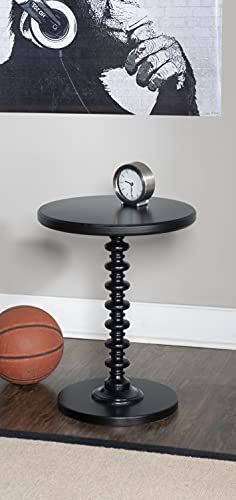 Powell Furniture Round Spindle Table, Black 17 x 22.25 x 17 - color: Black