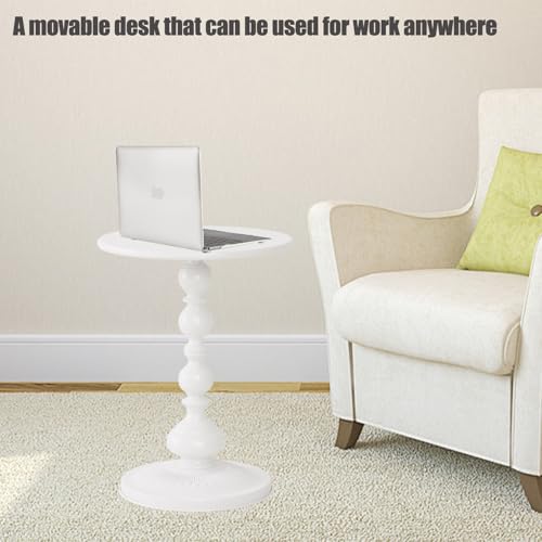 Pedestal White Metal Side Table, Sofa Coffee Table, Small TV Tray Table for The Sofa In the Living Room and Bedroom, Mini Coffee Table is Lightweight and Convenient to Move, 20.47 (H) *13.77 (W) - color: 1pcs - White Upgrade Iron Table