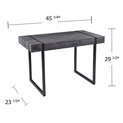SEI Furniture - Harkriven Small Space Desk - Transitional Design, Black Iron and Wood - Ideal for Home Office, Bedroom (HO1094537)