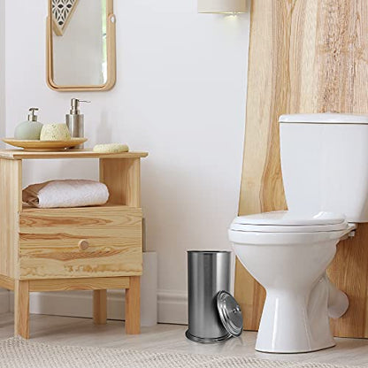 LDR Industries 164 6456BN Ashton Free Standing Regular Size Roll Toilet Paper Holder Canister, Brushed Nickel - color: Brushed Nickel
