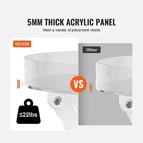 VEVOR Acrylic Folding Tray Table, Acrylic End Table with Folding X Leg, Clear Acrylic Side Table for Coffee, Drink, Food, Snack for Living Room & Bedroom - style: Folding X Leg