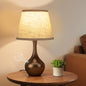 Seealle Touch Table Lamp for Bedroom, 3-Way Dimmable Small Bedside Lamps for Night Stands with Wires, Brown Desk Lamp for Kids Room, Office, Living Room, End Table(LED Bulb Included) - color: J. Beige Shade & Brown Base