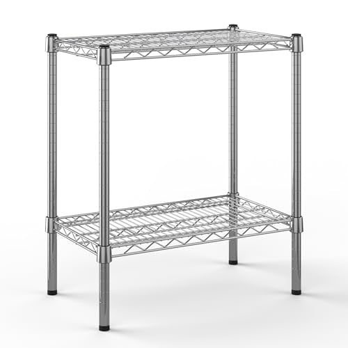 14" Deep x 24" Wide x 27" Height Wire Shelving Kit | 2-Tier |NSF Commercial Storage Rack Unit - size: 14" Deep x 24" Wide