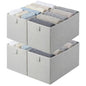 4 Pcs Narrow Fabric Storage Bins Small Foldable Long Storage Baskets Closet | Bin Organizer,for Shelves Long Washable Linen Box Container,with Handles,for Organizing Clothes Toy Pantry Wardrobe Closet