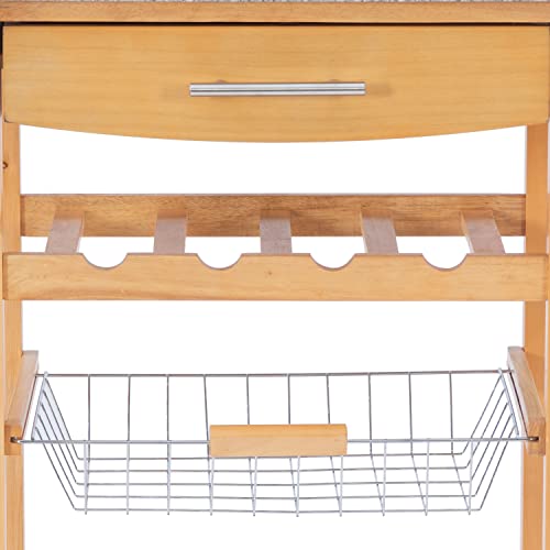 Linon Kitchen Island Granite Top, 33.88" x 22.8" x 15.63", Natural - color: Daa, style: Whitney