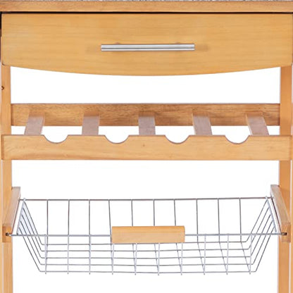 Linon Kitchen Island Granite Top, 33.88" x 22.8" x 15.63", Natural - color: Daa, style: Whitney