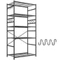 DurayLoly Storage Shelves 5 Tier Capacity,Metaling Shelving with Hooks,Heavy Duty Garage Shelves Unit with Leveling Feet,Wire Shelving for Pantry,Kitchen and Closet,23.6" W x 13.8" D x 72.4" H,500lbs - size: 23.6" W x 13.8" D x 72.4" H (5T)