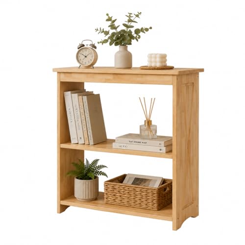 Rustic Bedside Table with Storage Shelf, Wood End Table for Bedroom & Living Room, Narrow Farmhouse Side Table, Modern Nightstand for Bedroom, Living Room and Office (Natural) - color: Natural, size: Table Open