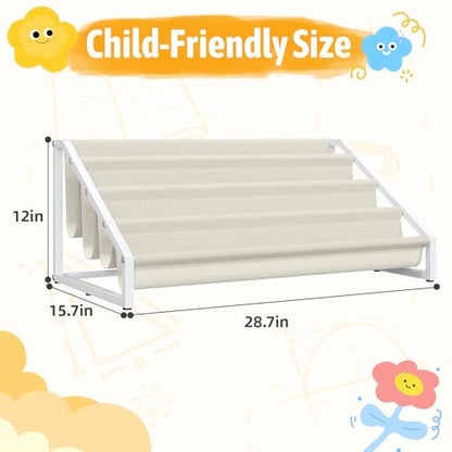 Aokitsink Toddler Bookshelf,Montessori Bookshelf,Bookshelves for Toddlers and Nursery,4 Tier Baby Bookshelves for Kids Rooms,Nursery,Playroom,Baby Room, Small Children Classroom - color: Off-white