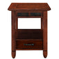 Leick Home 10907 Slatestone One Drawer Rustic Oak End Table, Distressed Rustic Oak - color: Rustic Oak
