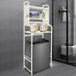 Adjustable Laundry Room Shelf, White Washing Machine Shelf, 3-Tier Washing Machine and Dryer Storage Rack, Laundry Room Space Saving Organizer with Hooks for Balcony