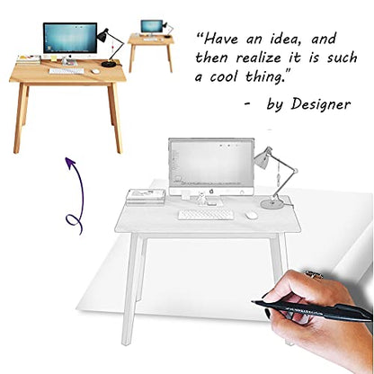 IOTXY Simple Wooden Writing Desk - Modern Minimalist Style PC Laptop Computer Workbench with Solid Wood Legs, 39" W Home Office Work Table for TV Stand Music Video Live Broadcast Workstation, Oak | Nordic Minimalist Style, MDF Tabletop, Solid Wood Legs, H