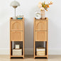 Narrow Nightstand Set of 2, Wooden Small 2 Drawer Nightstand, Slim Side End Table, Skinny Bedside Table, Mid Century Modern Night Stand with Drawers for Bedroom (Yellowish Natural) - color: Yellowish Natural