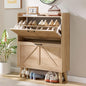 LEYAOYAO Shoe Cabinet Storage for Entryway with 2 Flip Drawers | Rack Narrow Organizer Slim Hidden Wood Shoe Cabinet Furniture - color: Natural