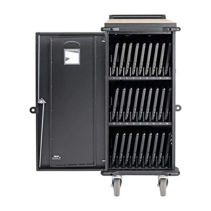 Tripp Lite 27-Port AC Mobile Charging Cart Storage Station for Chromebooks, iPads, Laptops, Tablets, Black (CSC27AC) - size: 27 AC Port, style: Cart