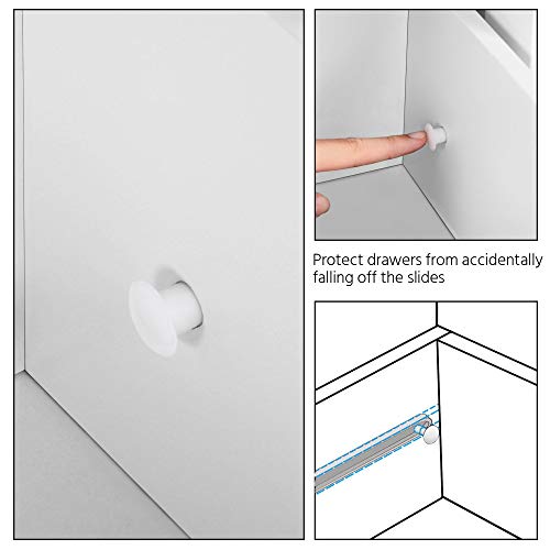 Topeakmart Wooden Free-Standing Cabinet Bathroom Cabinet Side Storage Organizer Unit Four Drawers for Bathroom and Kitchen - color: White