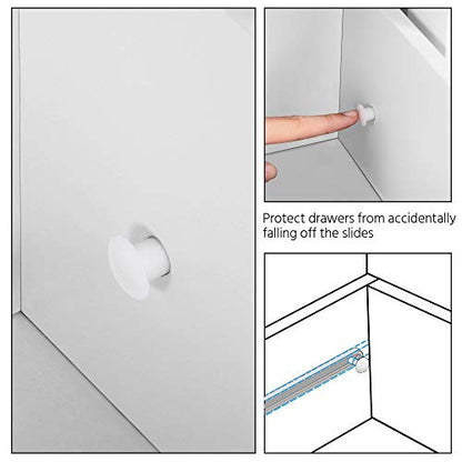 Topeakmart Wooden Free-Standing Cabinet Bathroom Cabinet Side Storage Organizer Unit Four Drawers for Bathroom and Kitchen - color: White