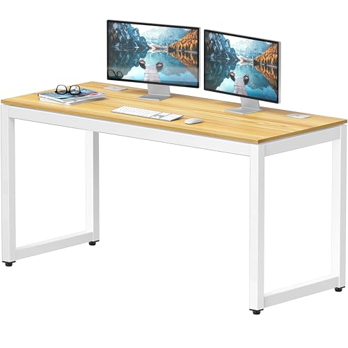 SHW 55-Inch Commercial-Grade Office Computer Desk, Oak - color: Oak, size: 55-Inch