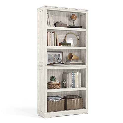 LINSY HOME 5-Shelf Bookcase, Bookshelves Floor Standing Storage Shelves 68 in Tall Bookcase Home Decor Furniture for Home Office, Living Room, Bed Room - White Oak - color: White Oak, size: 5 Shelf Standard 68.3"H