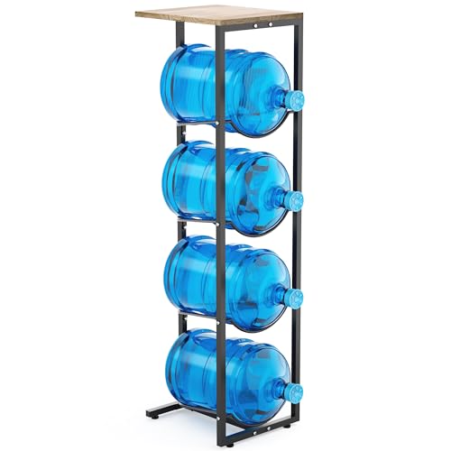 MYLOLF 5 Gallon Water Jug Holder with Storage Shelve : 4 Tier Water Jug Stand Holder for 5 Gallon Water Dispenser- 5 Gal Water Bottle Storage Rack Organizer for Home Kitchen Garage - size: 4 Tier +