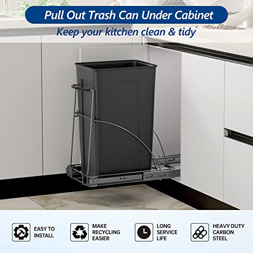 Insputer Pull Out Trash Can Under Cabinet, Requires 13" W X 18" D Cabinet, Under Sink Trash Can Kit, Slide Out Garbage for Kitchen(Not Included Can) - color: Black