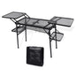 Nice C Camping Metal Table, Compact Outdoor Folding Tailgate Grill Table | Lightweight Fold-Up, 4 Side Tables, Mesh Net, BBQ, Camping, Picnic