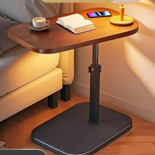 Side Table - C-Shaped End Table, Small Side Table for Couch, Sofa Bed Bathroom Study TV Tray C Shaped End Table Food Snack Trays for Eating (Adjustable) - style: Adjustable