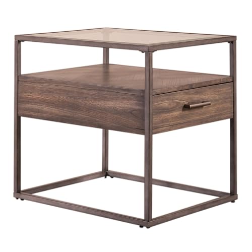 Liberty Furniture Jamestown Glass Top 3 Piece Set - Cocktail Table, 2 End Tables for Living Room - Tobacco - size: 3 Piece Set