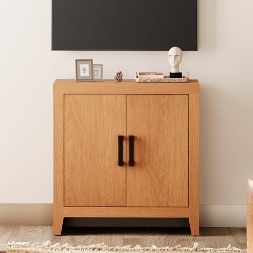 WAMPAT Farmhouse Wood TV Stand with Storage Cabinet for TVs up to 50 Inch, 31.5" Entertainment Center, Media Console Table for Living Room, Dining Room & Entryway, Mocha - color: Mocha