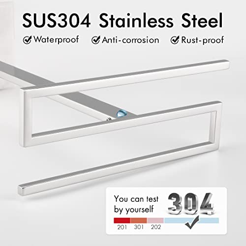 KES Hand Towel Rack Stand, Countertop Towel Rack Free Standing S-Shape Hand Towel Holder with Marble Base for Bathroom SUS304 Stainless Steel Polished Finished, BTH223 - color: Polished Finished