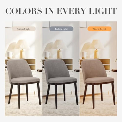 COLAMY Upholstered Dining Chairs Set of 2, Modern Kitchen Chairs with Back, Leather Side Dining Room Chairs with Wood Legs for Kitchen Dining Room Restaurant, Dark Brown - color: Dark Brown, size: Set of 2