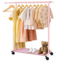 MISSLO Small Garment Racks for Hanging Clothes Rack Mini Kids Clothing Rack Rolling Dress up Storage for Toddler, Baby, Little Girl, Children, Adult(Pink) - color: Pink