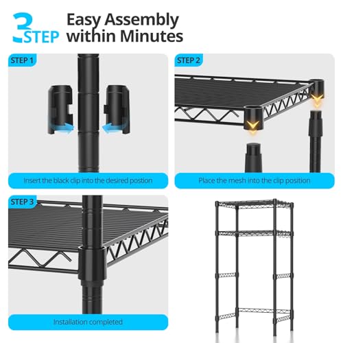 Hodonas Mini Fridge Stand with Adjustable Shelf, 2 Tier Storage Rack Organizer for Refrigerator & Microwave, Storage Shelves and Space Saver for Dorm Room, Office, Kitchen, Apartment, Garage, Black