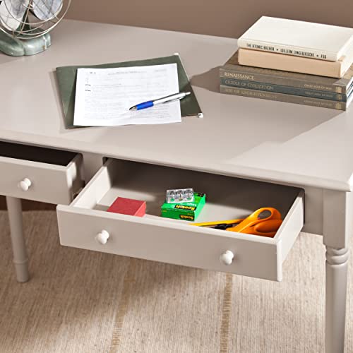 SEI Furniture - Janice 2-drawer Writing Desk - Gray - Transitional Design, Grey Finish - Ideal for Home Office, Bedroom (HO8796) - color: Grey