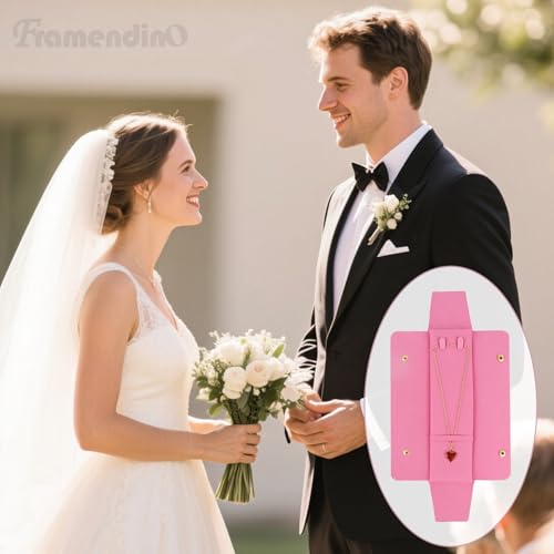 Framendino, 6 Pack Velvet Necklace Case Traval Jewelry Bag Organizer Pouch Holder Box for Women Storage Bridesmaid Wedding Peach Pink - color: Pink 2