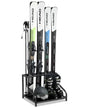 FHXZH Ski Storage Rack for Garage - Freestanding Ski Holders for 4 Pairs of Skis, Ski Boot, Ski Poles, Goggles, Helmet and More, Heavy Duty Steel Floor Stand Ski Organizer for Garage Basement