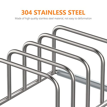 KORRTFID Cutting Board Holder, 2PSC Cutting Board Organizer Rack, 304 Stainless Steel Cookie Sheet Baking Pan and Tray Organizer for Kitchen Cabinet and Pantry Storage (1.0 Inch Width Slots) - size: 1.0 in Slot (2pcs)